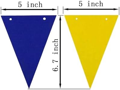 ZOOYOO 20 Feet Blue Yellow Pennant Banner 30pcs Flags Pack
