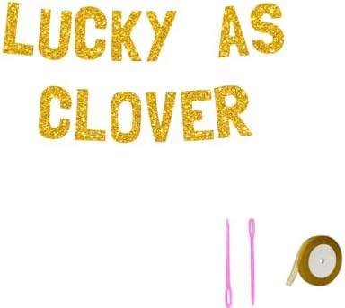 Meowoo Lucky as Clover Banner 77 Inch Gold