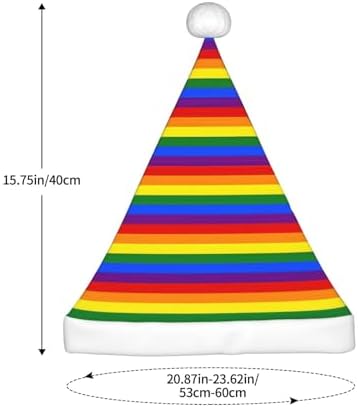 QINZHENG Personalized Rainbow Santa Hat