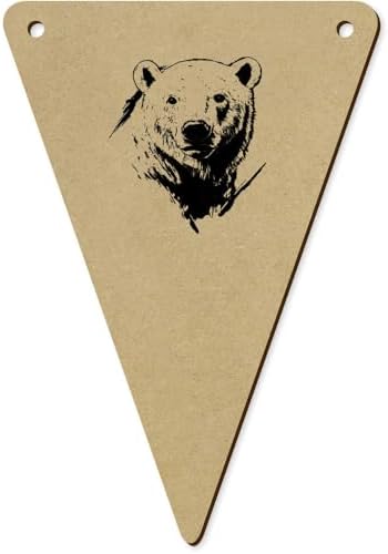 5 x 140mm Polar Bear Portrait Wooden Bunting Flags