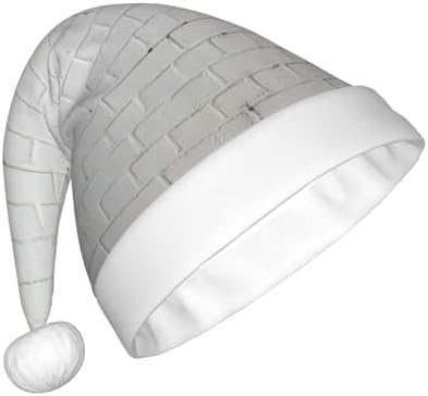 QINZHENG Old White Brick Wall Santa Hat for Women