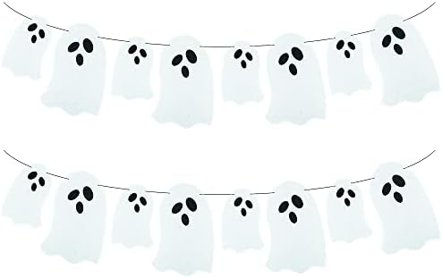 2 Pack White Felt Ghost Garland Halloween Decor