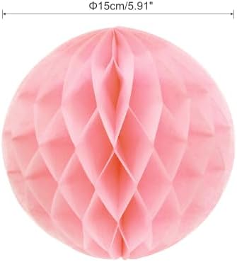 MECCANIXITY 6 Inch Light Pink Paper Pom-Poms Balls