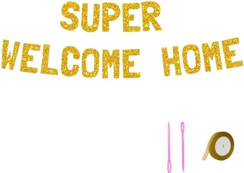 Meowoo Welcome Home Banner 77 Inch Glittery Decor