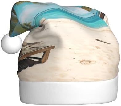 QINZHENG Personalized Santa Hat with Beach Print
