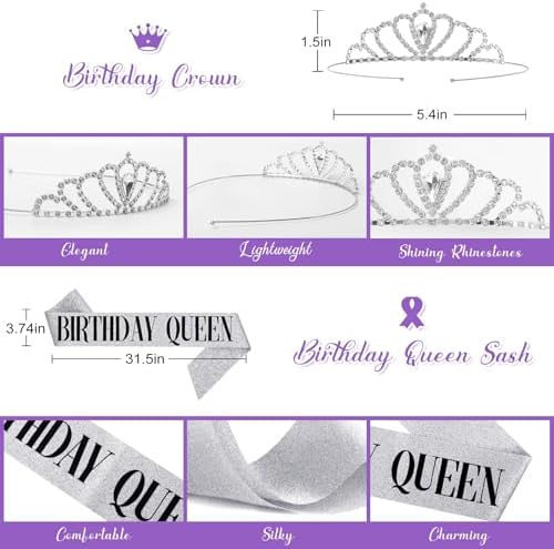 Lavender Purple Birthday Decorations for Women Girls
