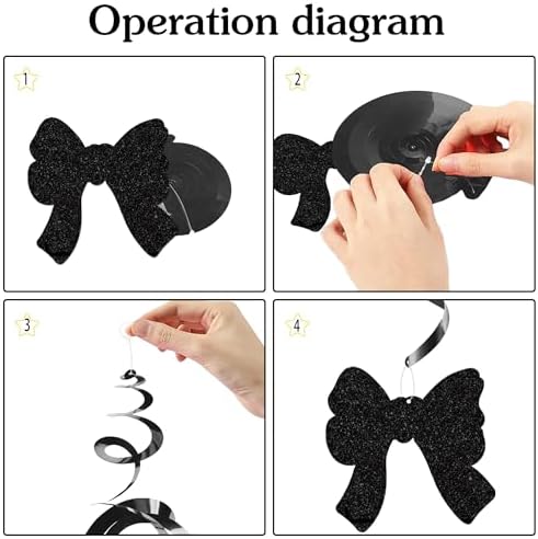 Black Bow Birthday Decorations Set