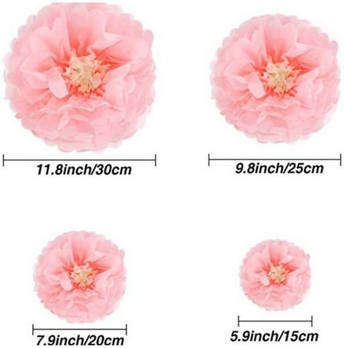 Nenluny 12pcs Tissue Paper Chrysanth Flowers Pom Poms Centerpieces