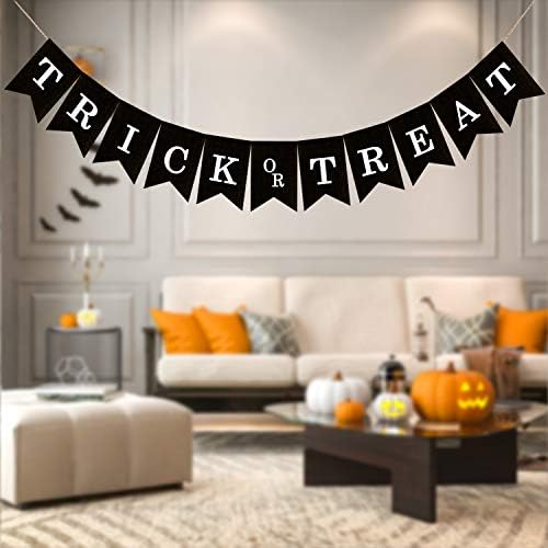 Trick or Treat Burlap Banner - Halloween Decor