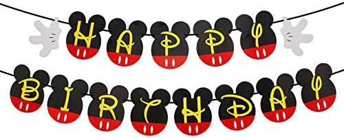 Mouse Happy Birthday Banner for Kids Party Decorations