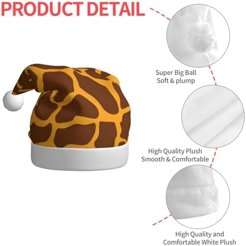 QINZHENG Giraffe Print Santa Hat for Women