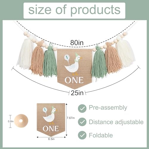 Goose One Happy Birthday High Chair Banner