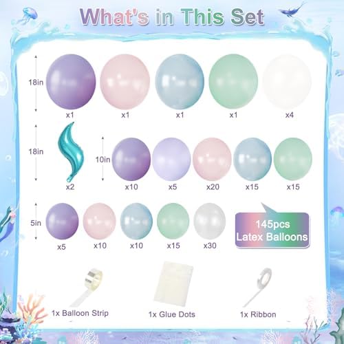 CROSSFINGERS Mermaid Balloon Garland Arch Kit