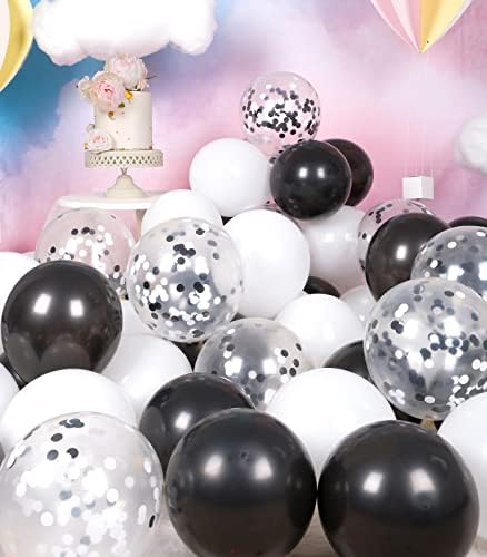 Rainbowq Party 12 Inch Black White Balloons Set