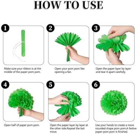 Zankubom 20 PCS Tissue Paper Pom Poms Decorations