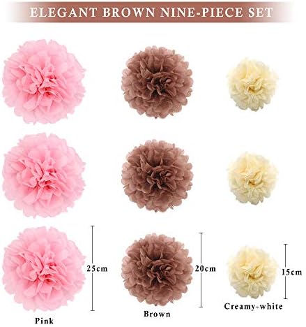 Binpeng Pompom Flower Balls Wedding Decorations 9pcs