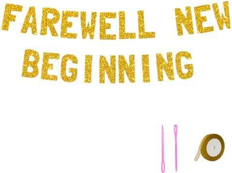 Meowoo Farewell Celebration Banner with Gold Glitter and Bold Letters