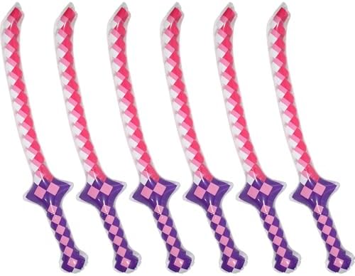 6 Pack Inflatable Pixel Swords Pirate Party Favors