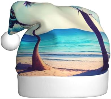 QINZHENG Beach Palm Trees Santa Hat Christmas Gift for Women