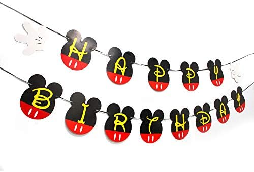 Mouse Happy Birthday Banner for Kids Party Decorations
