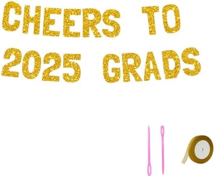 Meowoo 2025 Graduation Banner with Gold Glitter