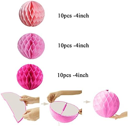 YLYs Love 30pcs 4inch Tissue Paper Honeycomb Balls Wall Decor