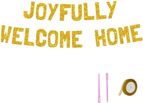 Meowoo Welcome Home Gold Glitter Banner