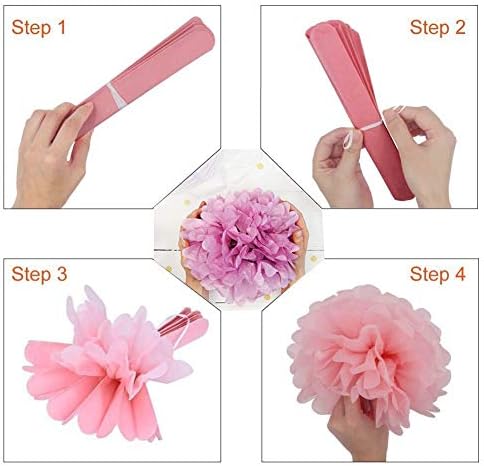 iShyan 15pcs Mixed Tissue Paper Pom Poms Decor