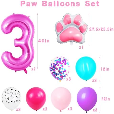 Pasiihol Paw Print Balloons Dog Party Decorations