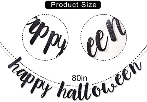Happy Halloween Black Banner - Party Decoration