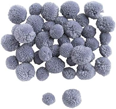 Fun Express Fluffy Gray Yarn Pom Poms 42 Pcs