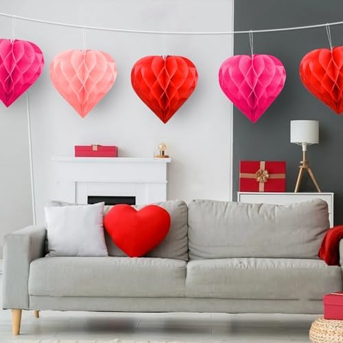 Valentines Day Tissue Pom Poms Decoration Set