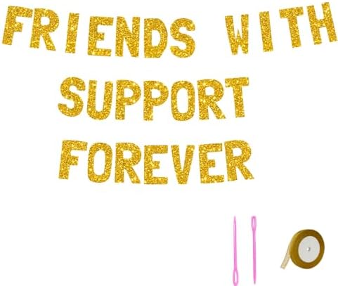 Meowoo Fun Friendship Decor Banner 8 Ft Gold Glitter