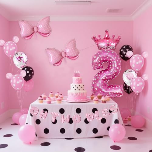 Oh Twodles Pink 2nd Birthday Party Decor Set