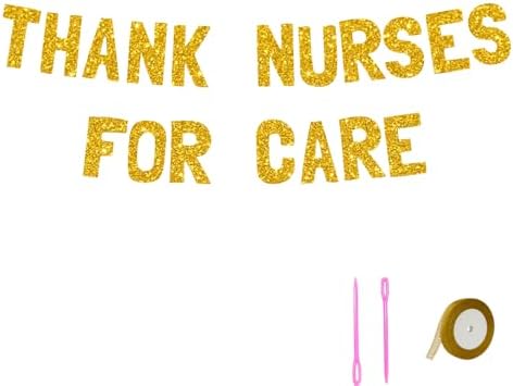 Meowoo Nurse Appreciation Banner with Gold Glitter