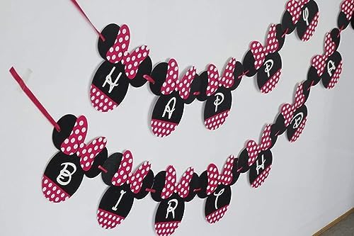 Minnie Mouse Birthday Banner with Pink Ears