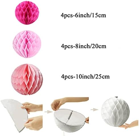 YLYs Love 12pcs Honeycomb Paper Balls Decorations