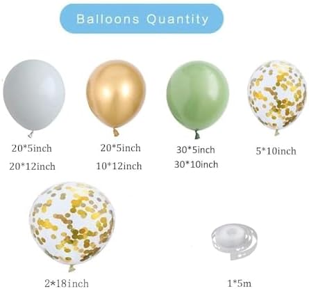 137PCS Sage Green Balloon Garland Arch Kit