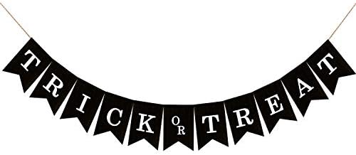 Trick or Treat Burlap Banner - Halloween Decor