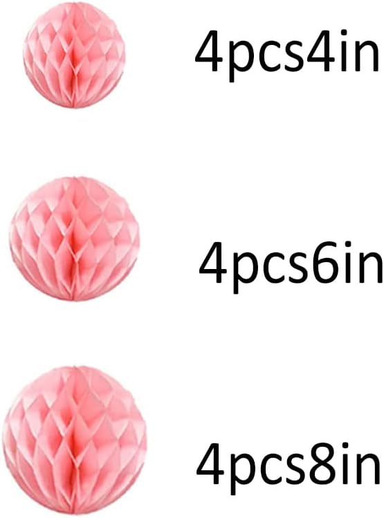 15pcs Lt-Pink Honeycomb Balls Decor Kit