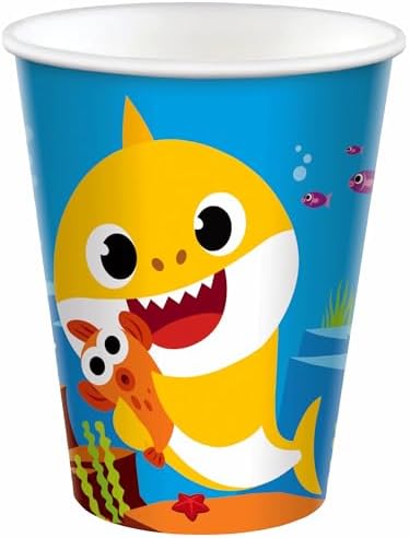 Adorable Baby Shark Cups 9 oz Pack of 8