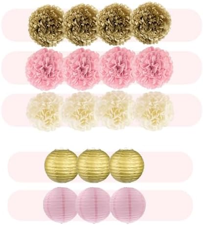 EpiqueOne 22 Piece Tissue Paper Pom Poms Party Set