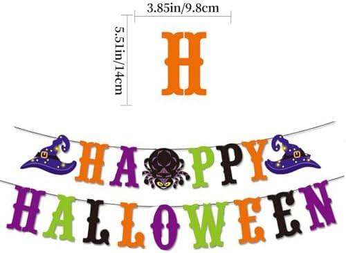 Happy Halloween Decorations Set with Banner and Streamers