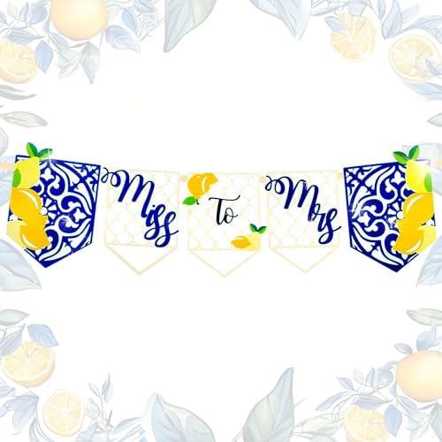 Lemon Themed Miss to Mrs Sign Banner