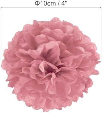 PATIKIL 4 Inch Tissue Pom Poms Flowers 20 Pack Grey Pink