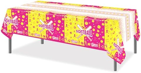 3 Pcs Softball Pattern Tablecloth for Parties