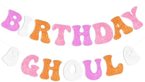 Sursurprise Retro Halloween Ghost Banner Decorations for Birthday Parties