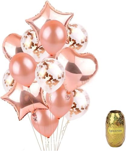 Rose Gold Balloons 14Pcs Party Decorations Wedding