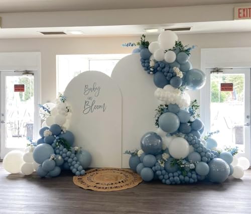 Dusty Blue Balloons Arch Kit with 134 pcs