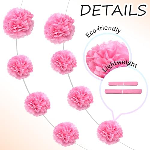 Yosawa 12 Pcs Tissue Paper Pom Pom Flowers Party Decorations